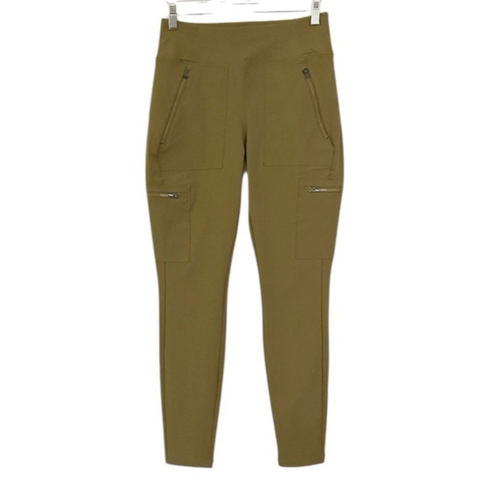 Olive High-Waisted Leggings with Pockets cargo